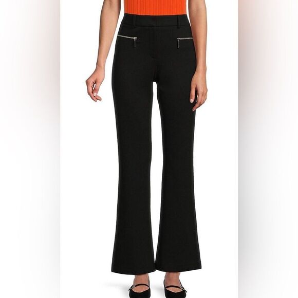DKNY Flare Leg pants with front zip pockets Size: 14 Color: Black - Picture 1 of 9